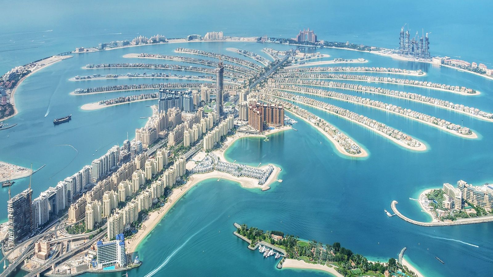 Asien Ferien Dubai Aussicht von oben auf die Palme