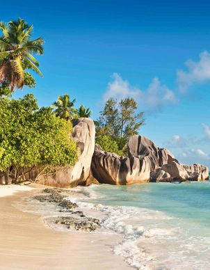 Tropischer Strand auf den Seychellen