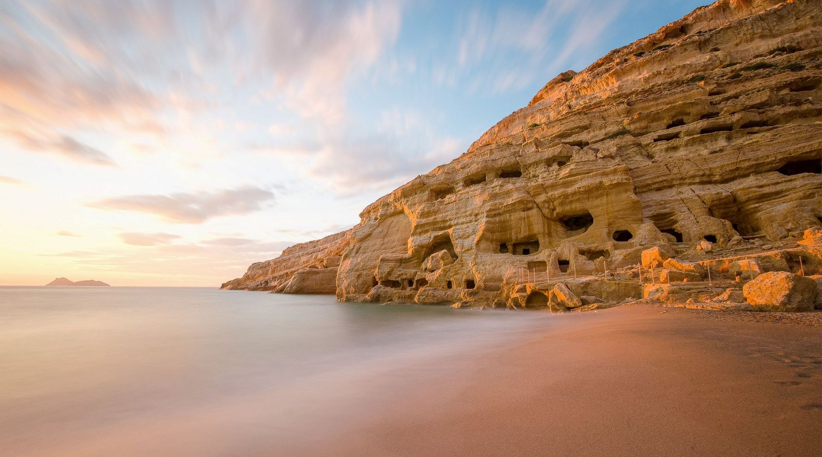 Matala Beach Kreta Abendsonne